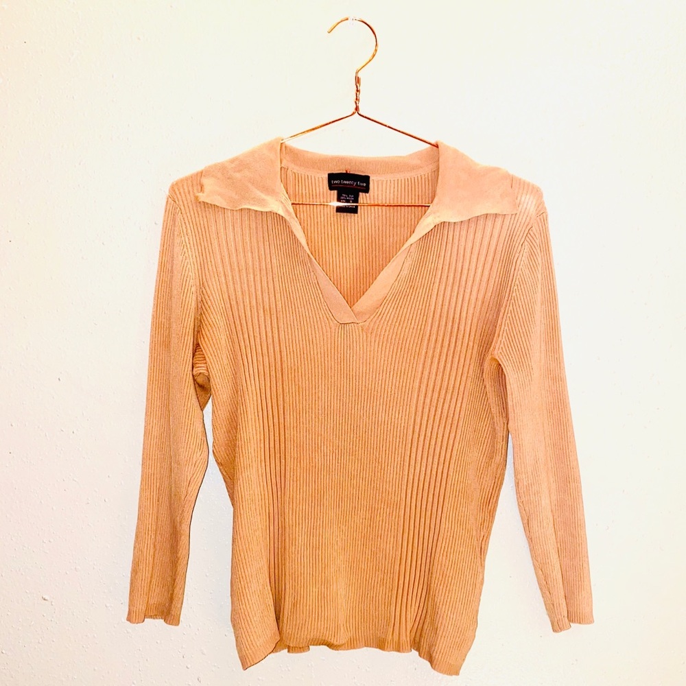 Camel Peach Vintage Top 🦋 3/4 sleeves